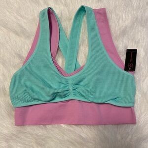 No Boundaries Bra Womens Juniors Size Medium Blue Purple Double Strap Bralette‎